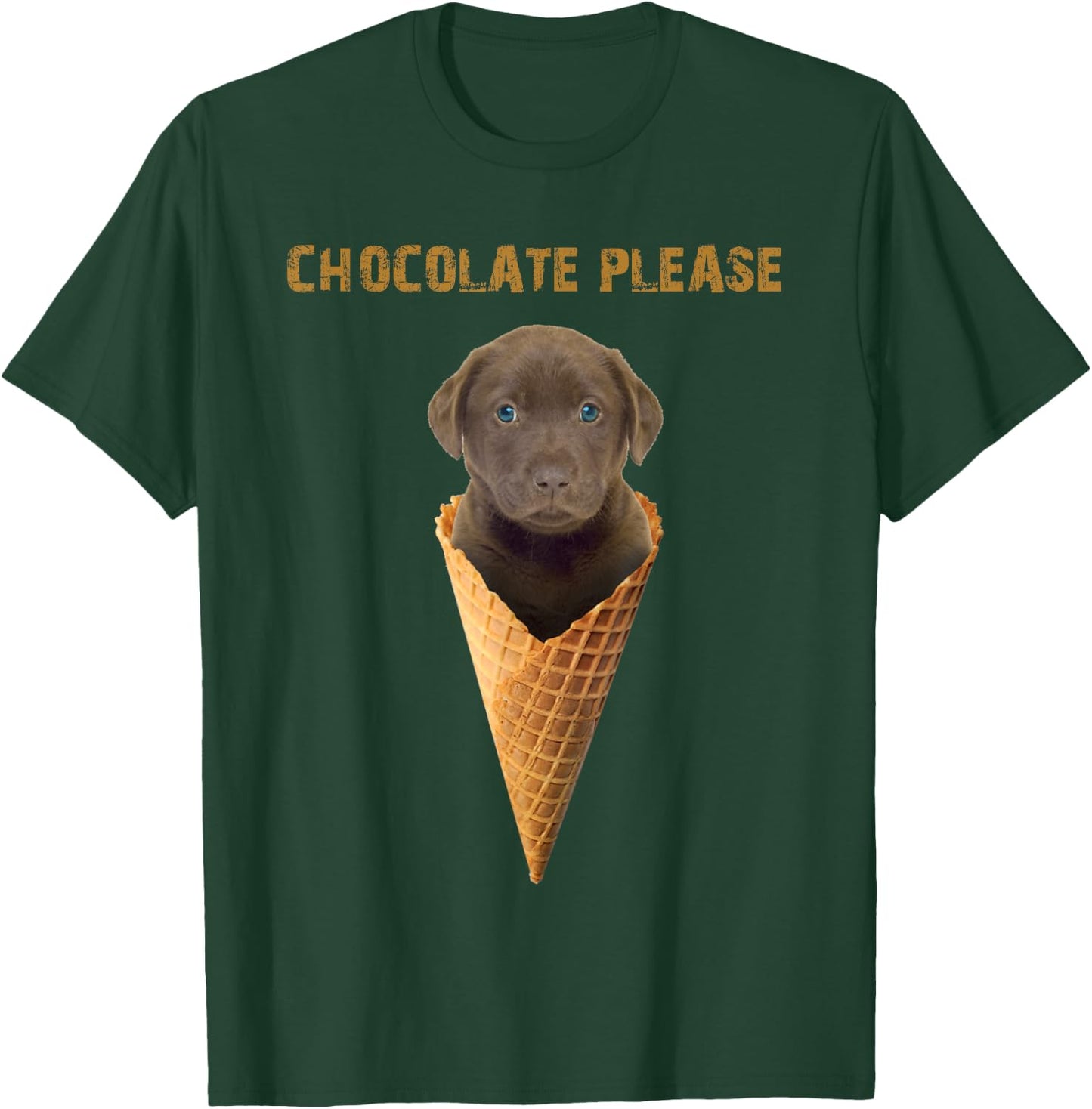 Chocolate Lab Waffle Cone Ice Cream Cute Puppy Women Kids T-Shirt - T-Shirt | Forest