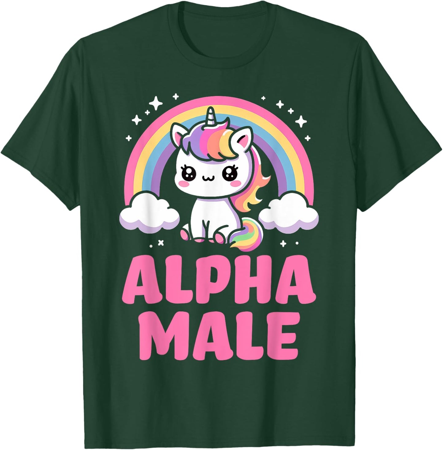 Alpha Male Unicorn Boys Ironic Cute Funny Sarcastic Humor T-Shirt - T-Shirt | Forest