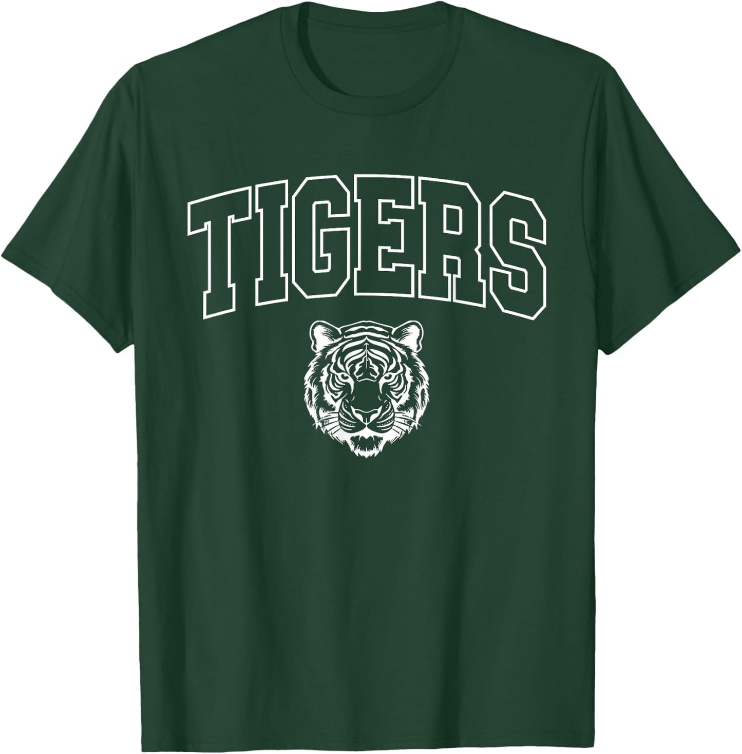 Vintage Tigers School Sports Name Women Kids T-Shirt - T-Shirt | Forest