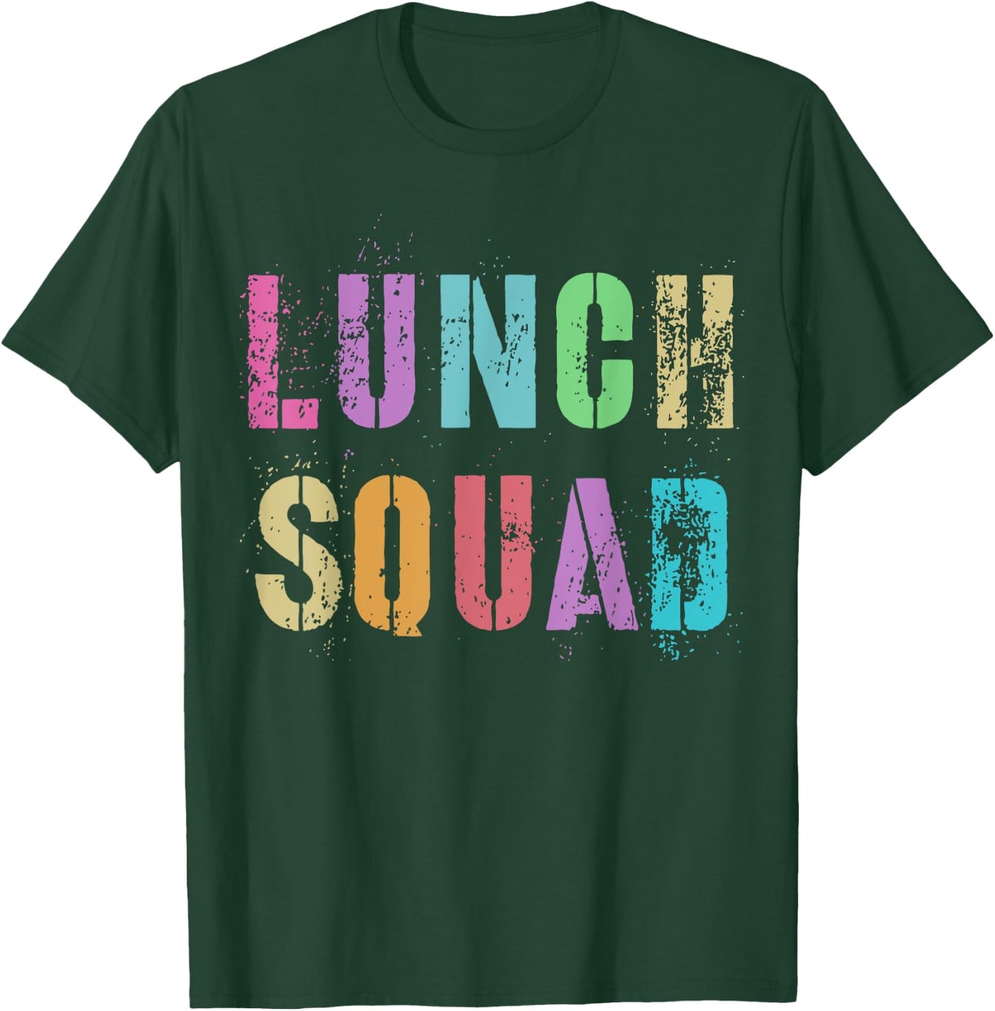 Vintage LUNCH SQUAD Back To School Office Food Service Crew T-Shirt - T-Shirt | Forest