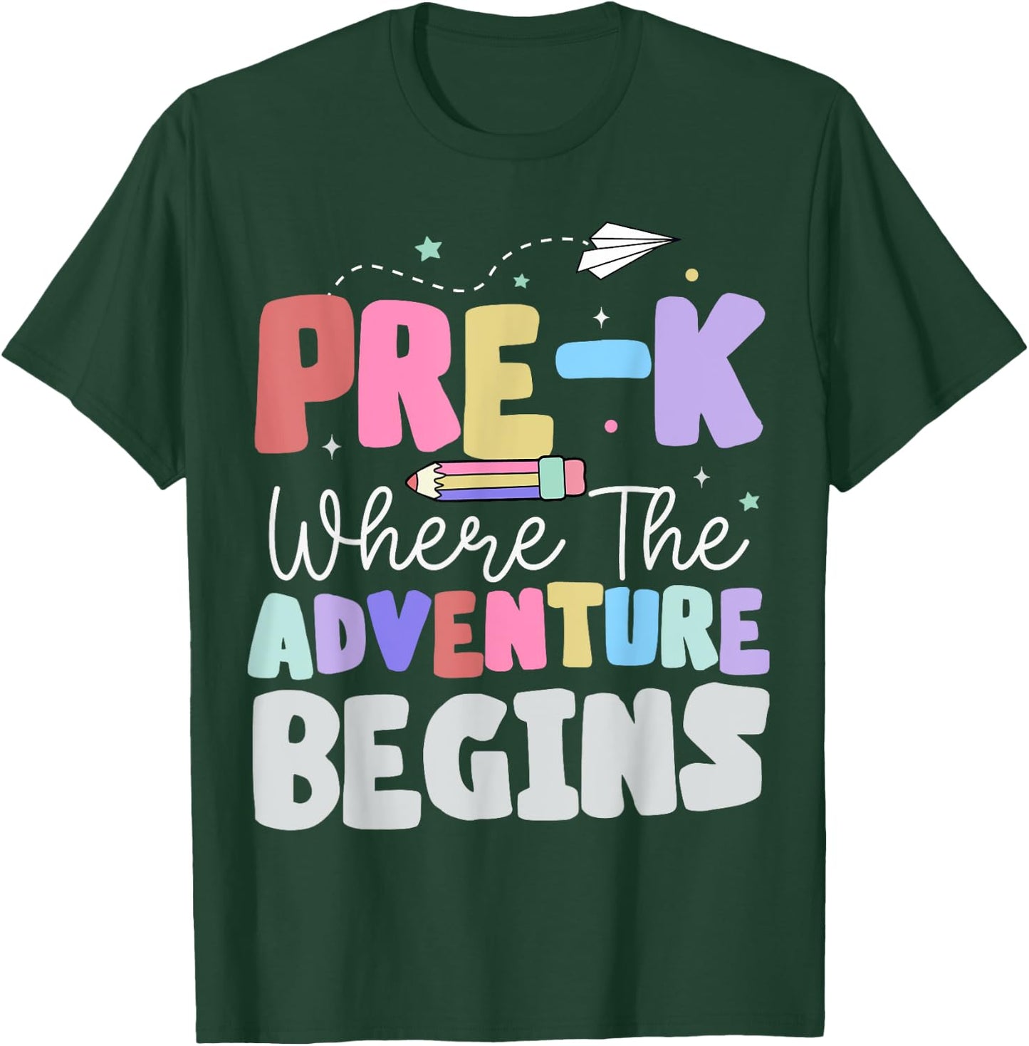 Pre-k Where The Adventure Begins First Day of Prek Teacher T-Shirt - T-Shirt | Forest