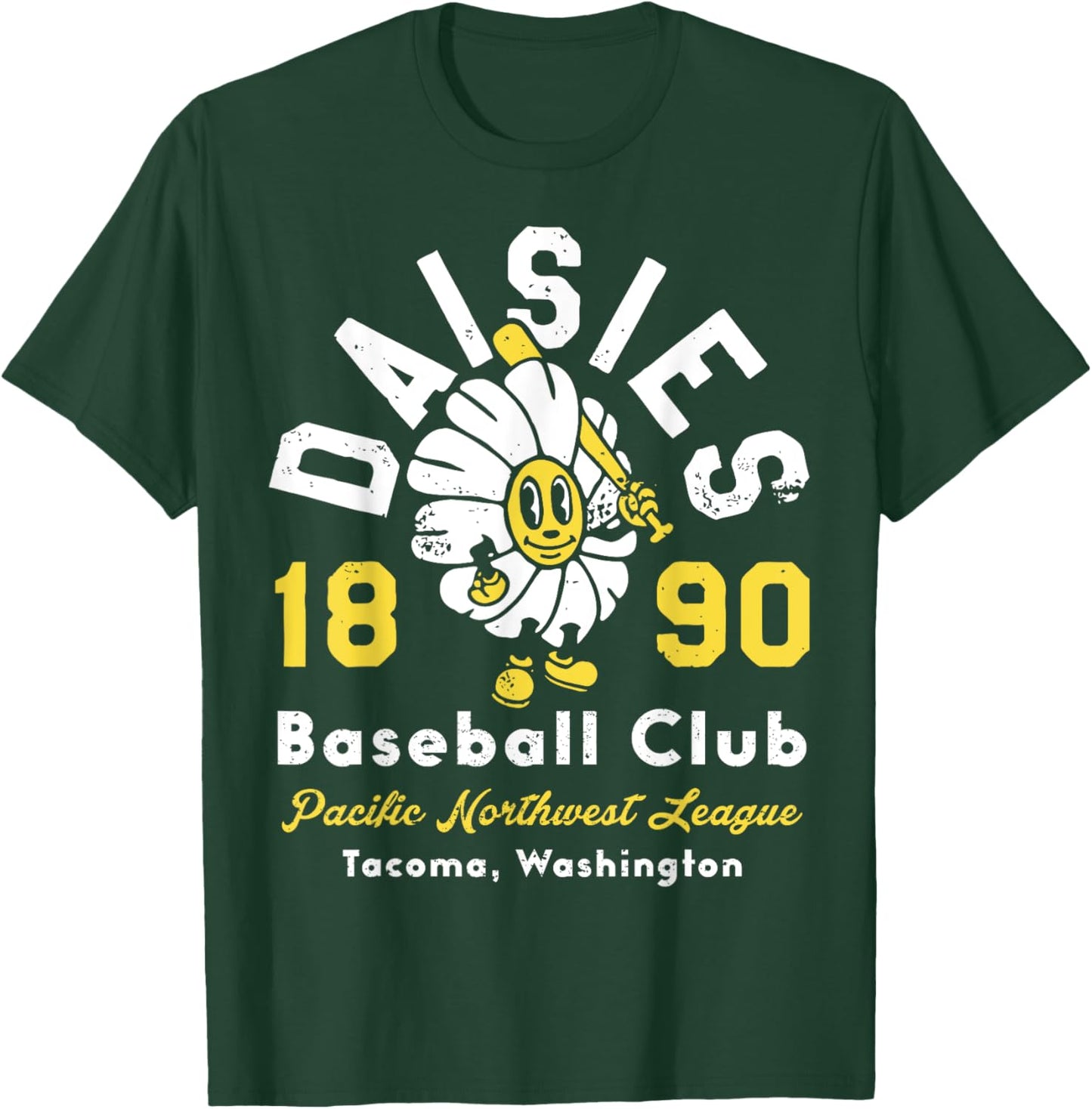 Tacoma Daisies Washington Vintage Defunct Baseball T-Shirt - T-Shirt | Forest