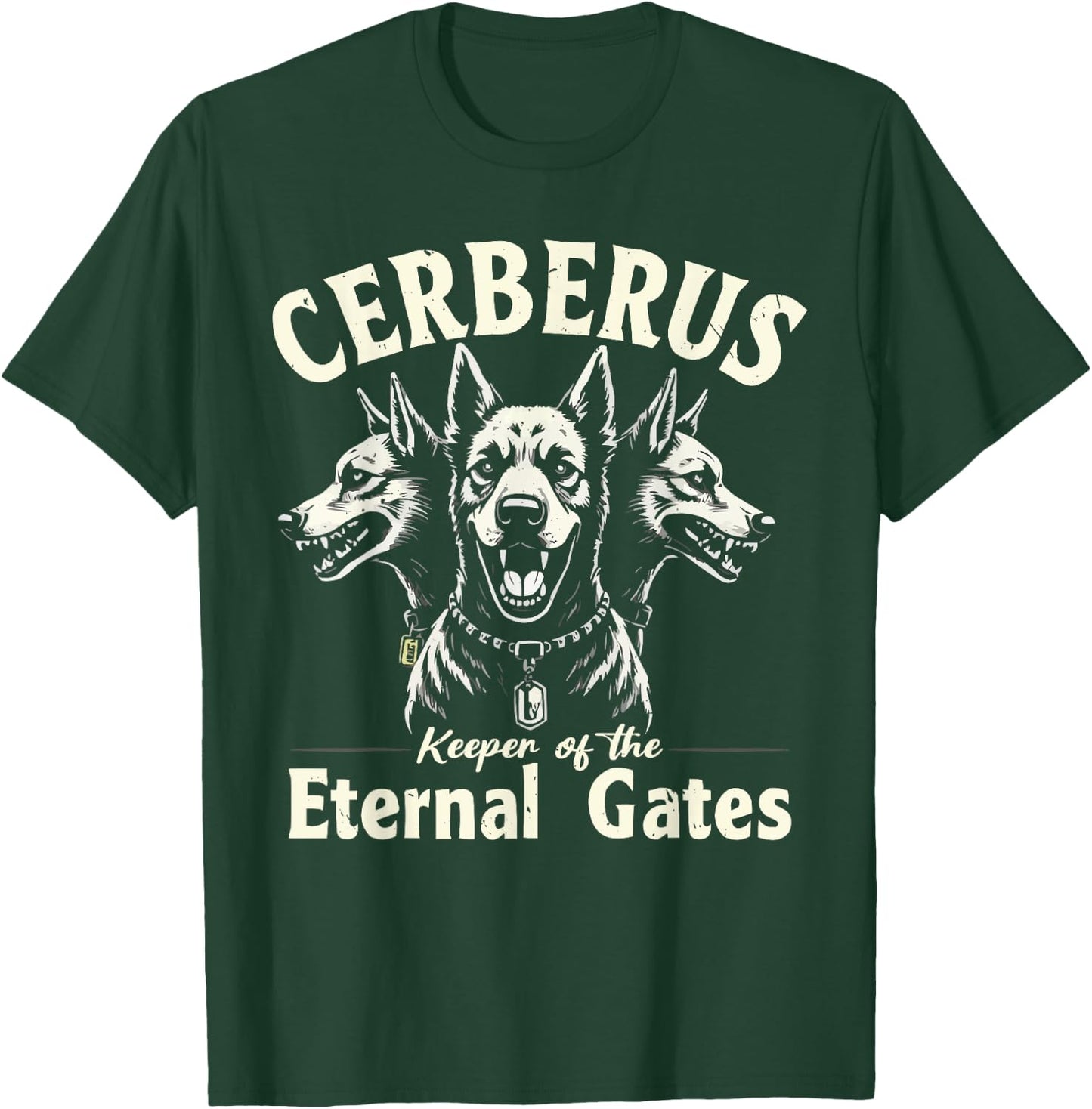 Cerberus Three Headed Dog Mythical Creature Greek Mythology T-Shirt - T-Shirt | Forest