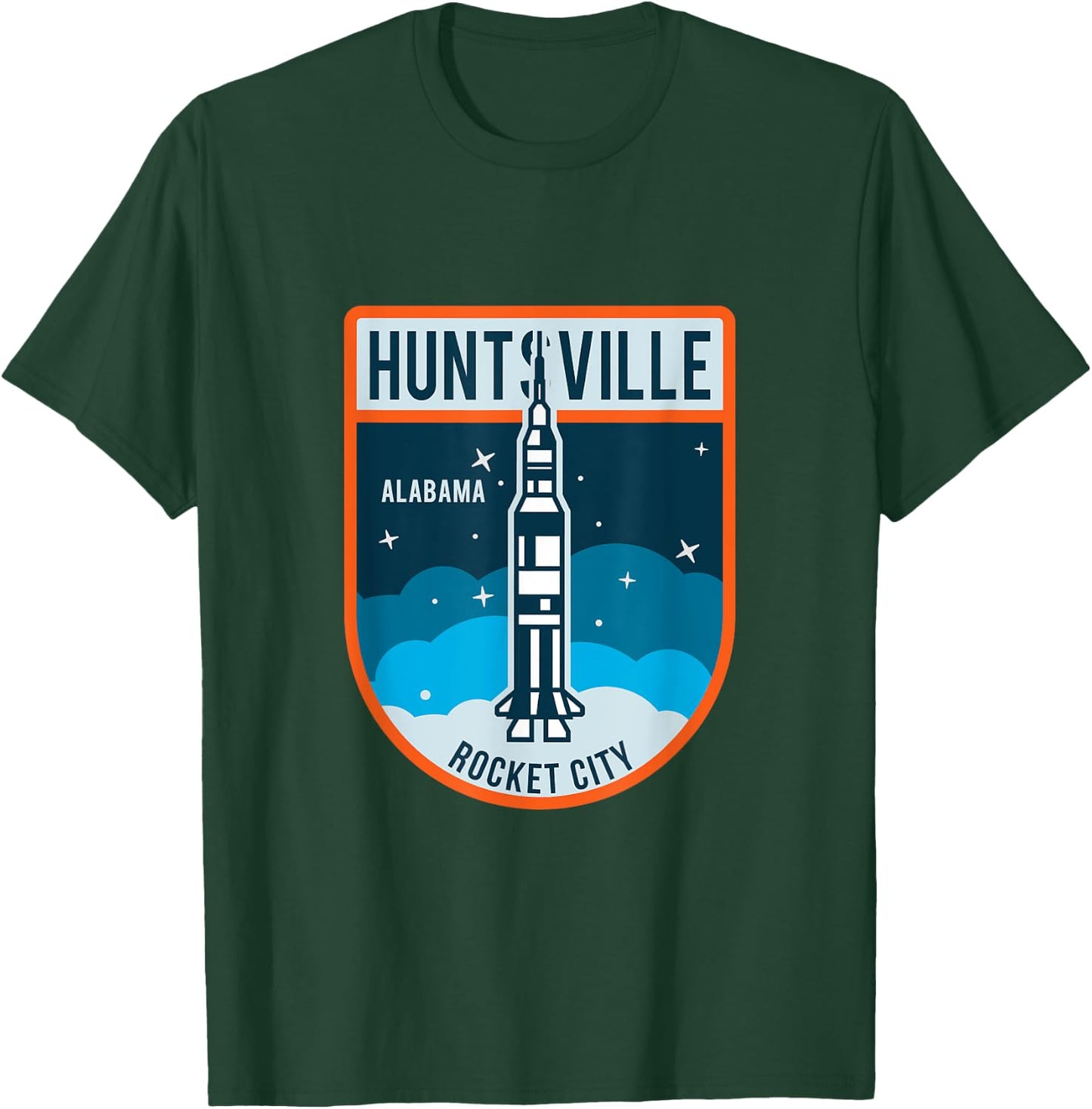 Huntsville Alabama Rocket City Space Ship Spaceflight T-Shirt - T-Shirt | Forest