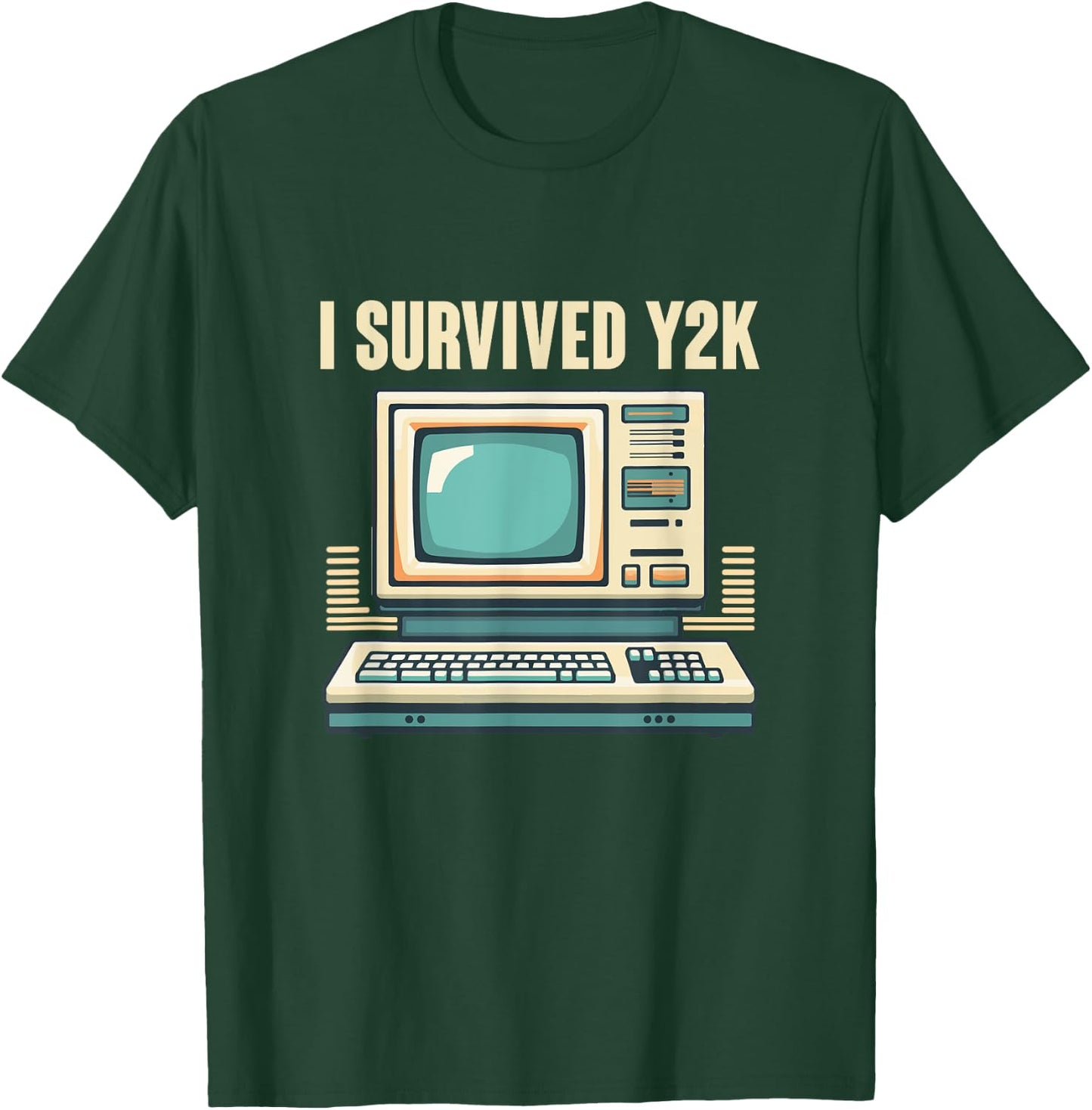 I Survived Y2K Computer Funny Year 2000 Survivor T-Shirt - T-Shirt | Forest