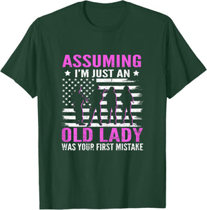 Assuming I'm Just An Old Lady Proud Female US Veteran T-Shirt - T-Shirt | Forest