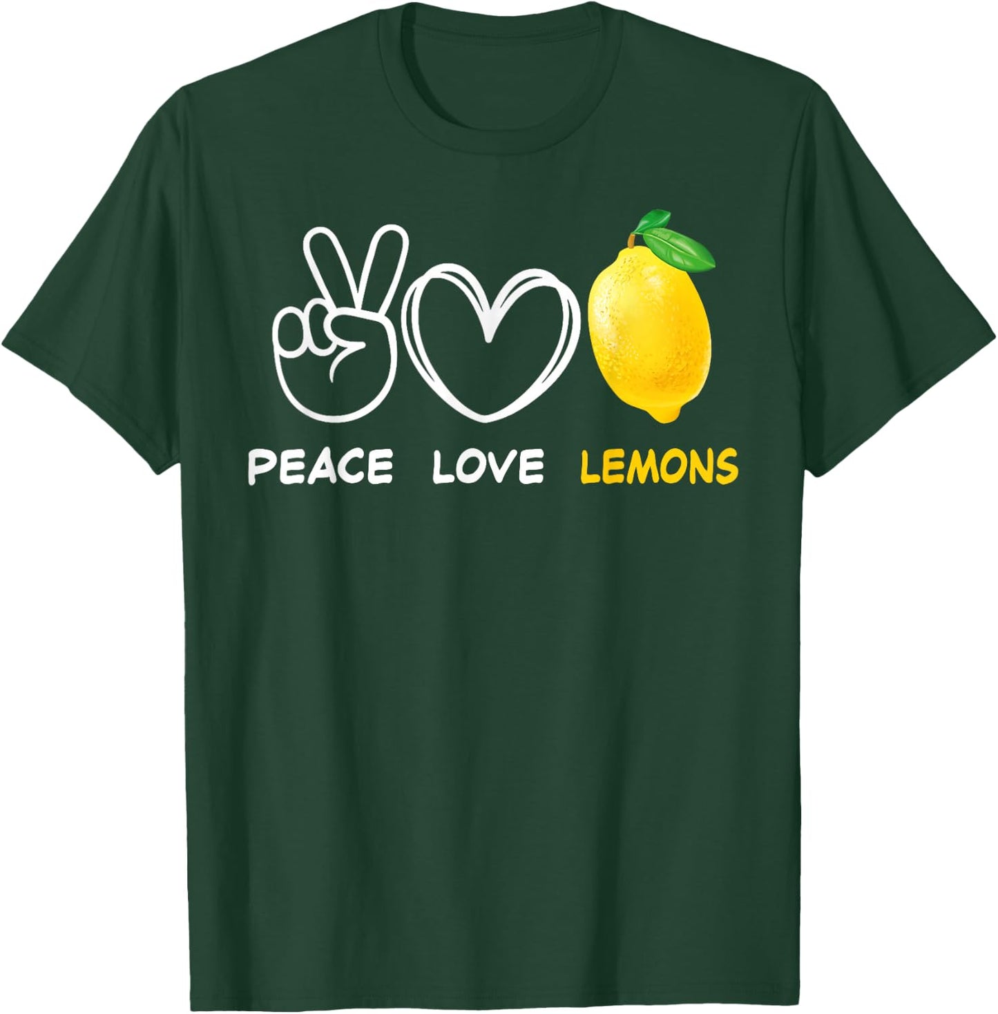 Peace, Love Lemon Retro Lemon Lover Fruit Lover T-Shirt - T-Shirt | Forest