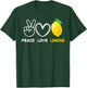 Peace, Love Lemon Retro Lemon Lover Fruit Lover T-Shirt - T-Shirt | Forest