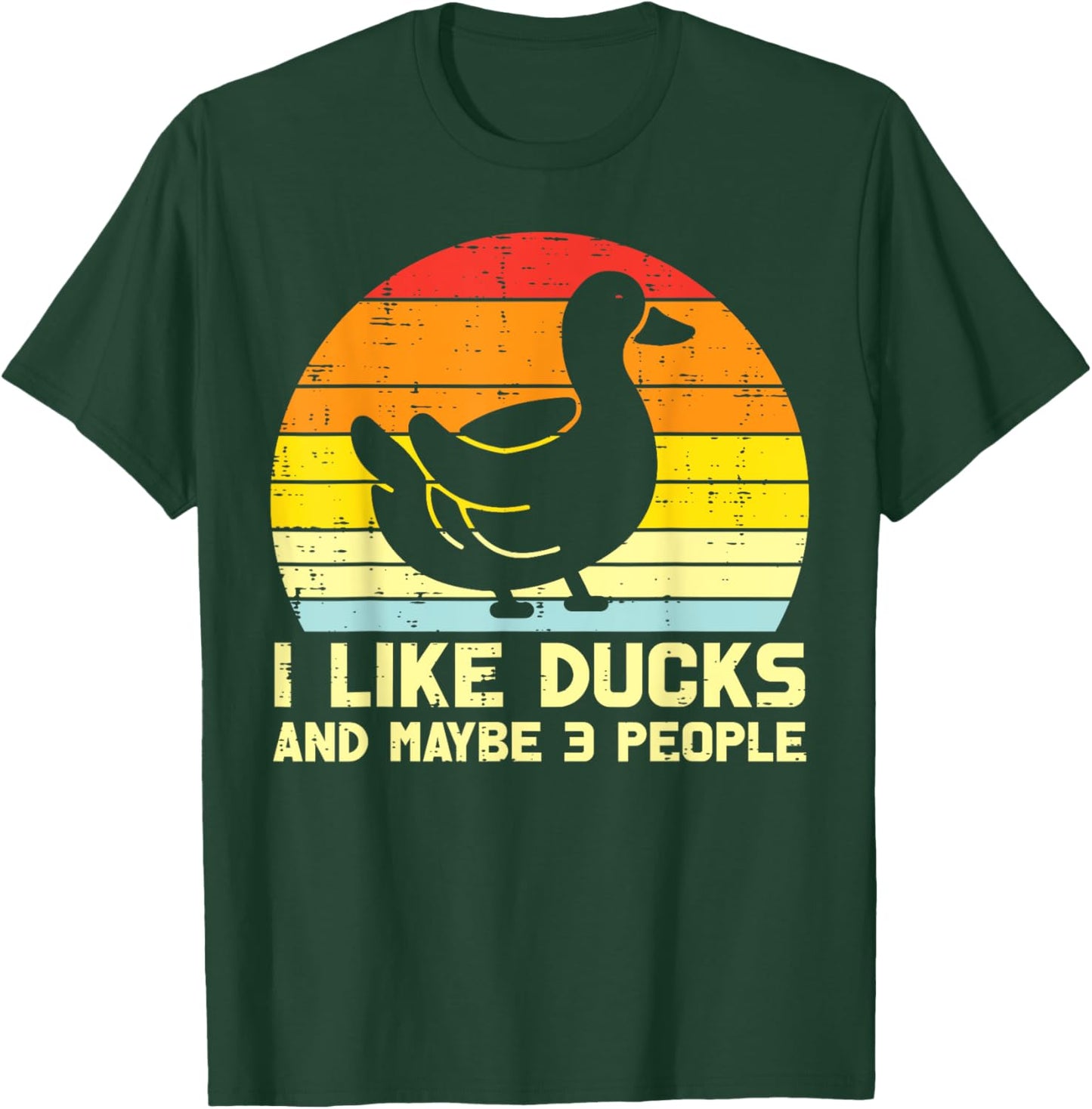 I Like Duck Maybe 3 People Retro Farm Farmer Men Women Kids T-Shirt - T-Shirt | Forest