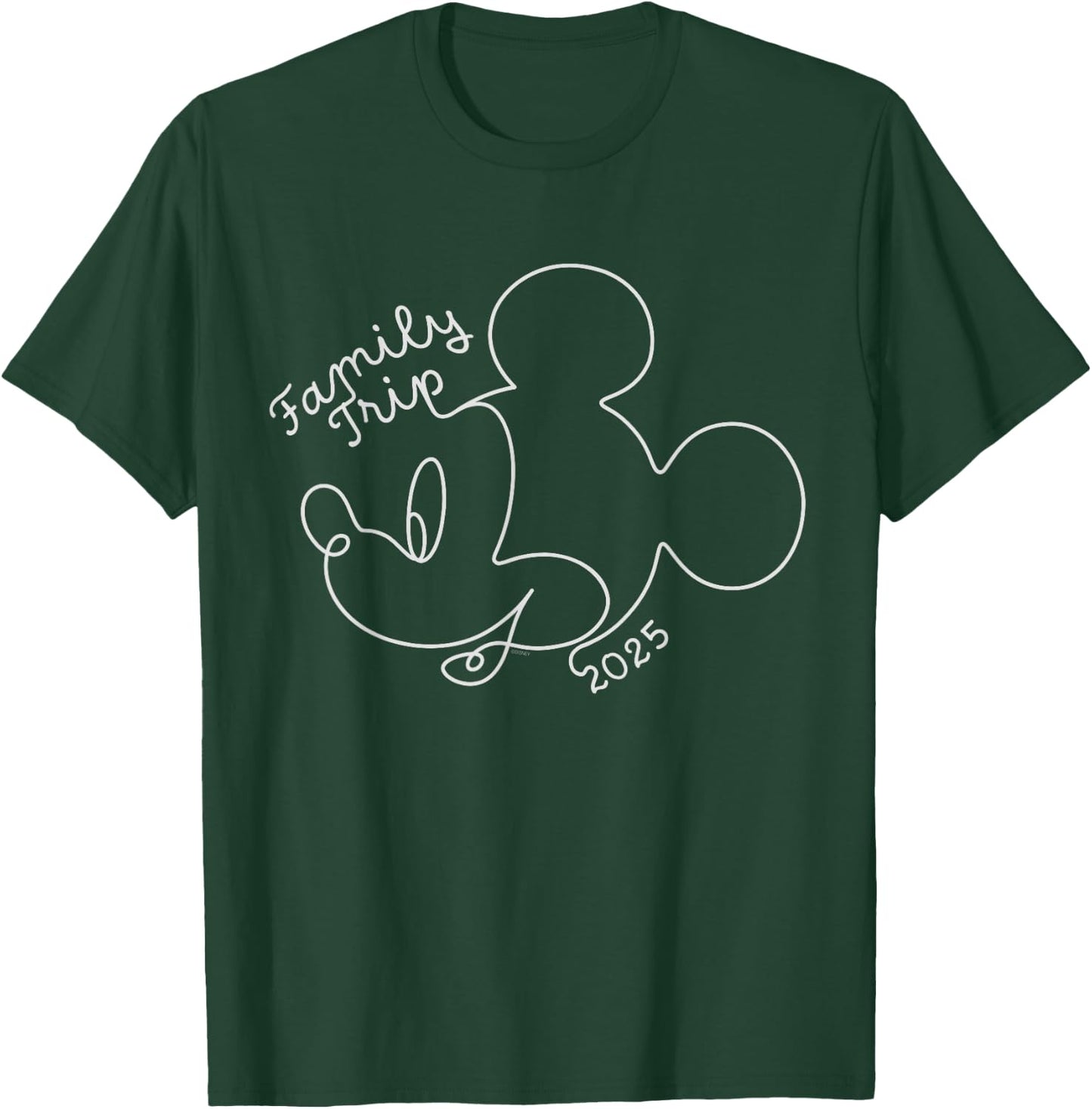 Disney Mickey Mouse Line Drawing Family Trip Vacation 2025 T-Shirt - T-Shirt | Forest
