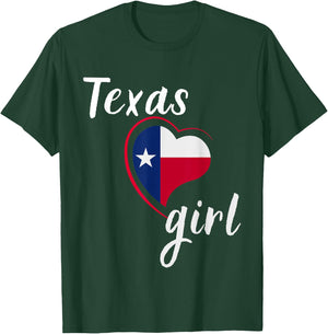 Texas Girl Red White and Blue Texas Flag T-Shirt - T-Shirt | Forest