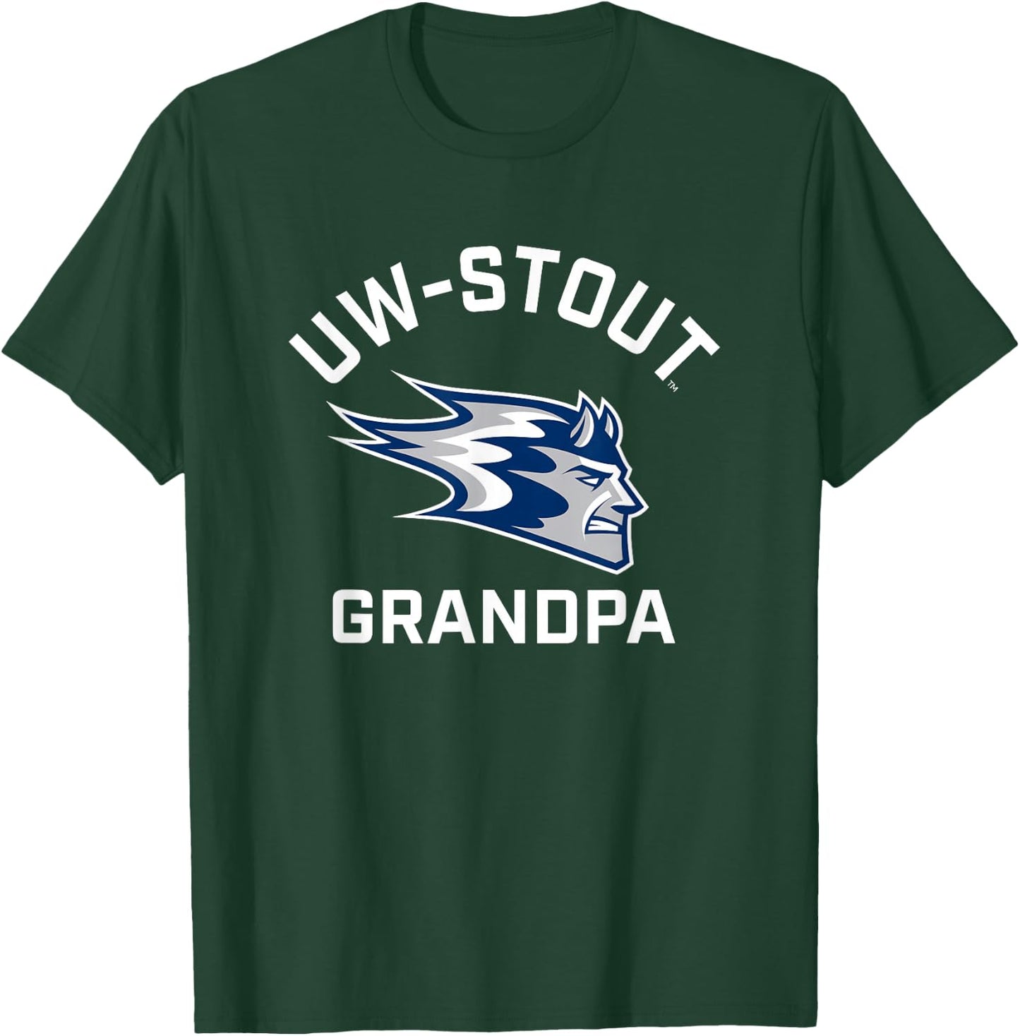 University of Wisconsin-Stout Blue Devils Arched Grandpa T-Shirt - T-Shirt | Forest