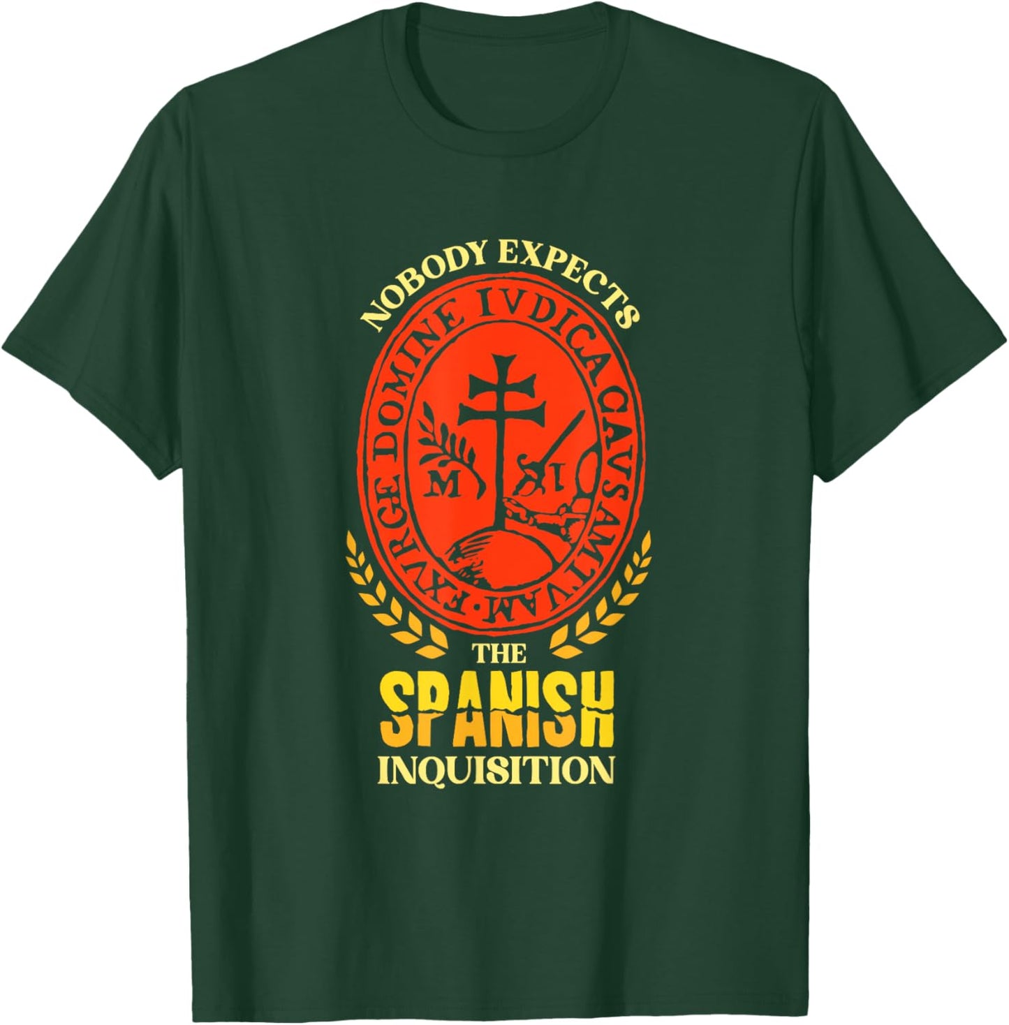 Comedy Nobody Expects the Spanish Inquisition -Adults Black Small Short Sleeve T-Shirt - T-Shirt | Forest