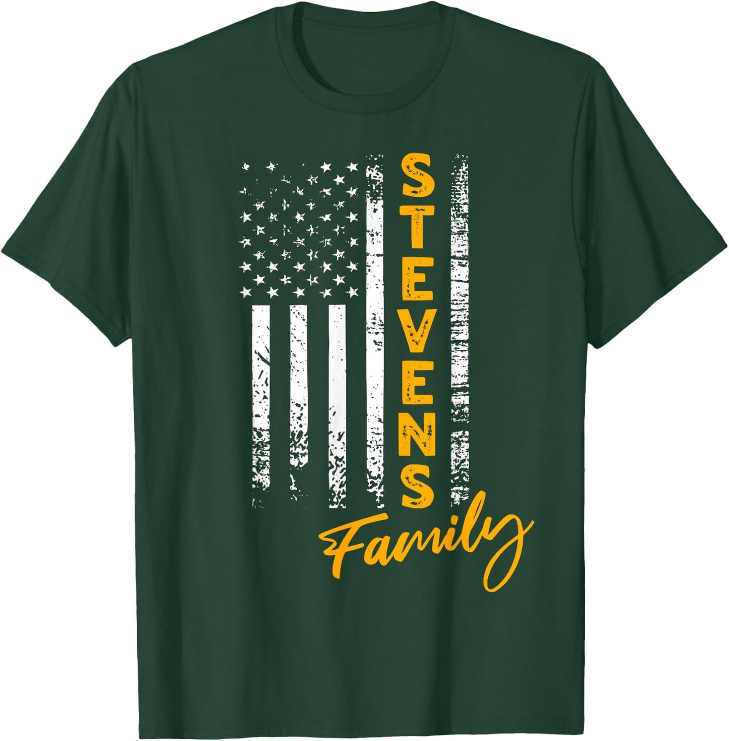 Stevens Surname American Stevens Last Name Stevens T-Shirt - T-Shirt | Forest