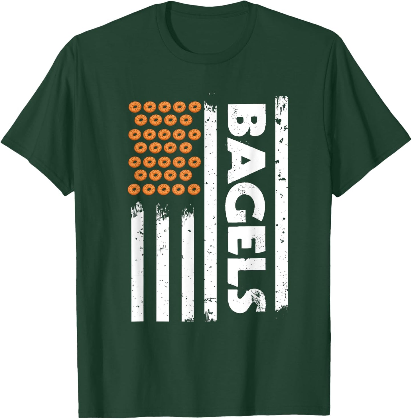 USA Flag Bagels Apparel Eating Breakfast Food America Men T-Shirt - T-Shirt | Forest