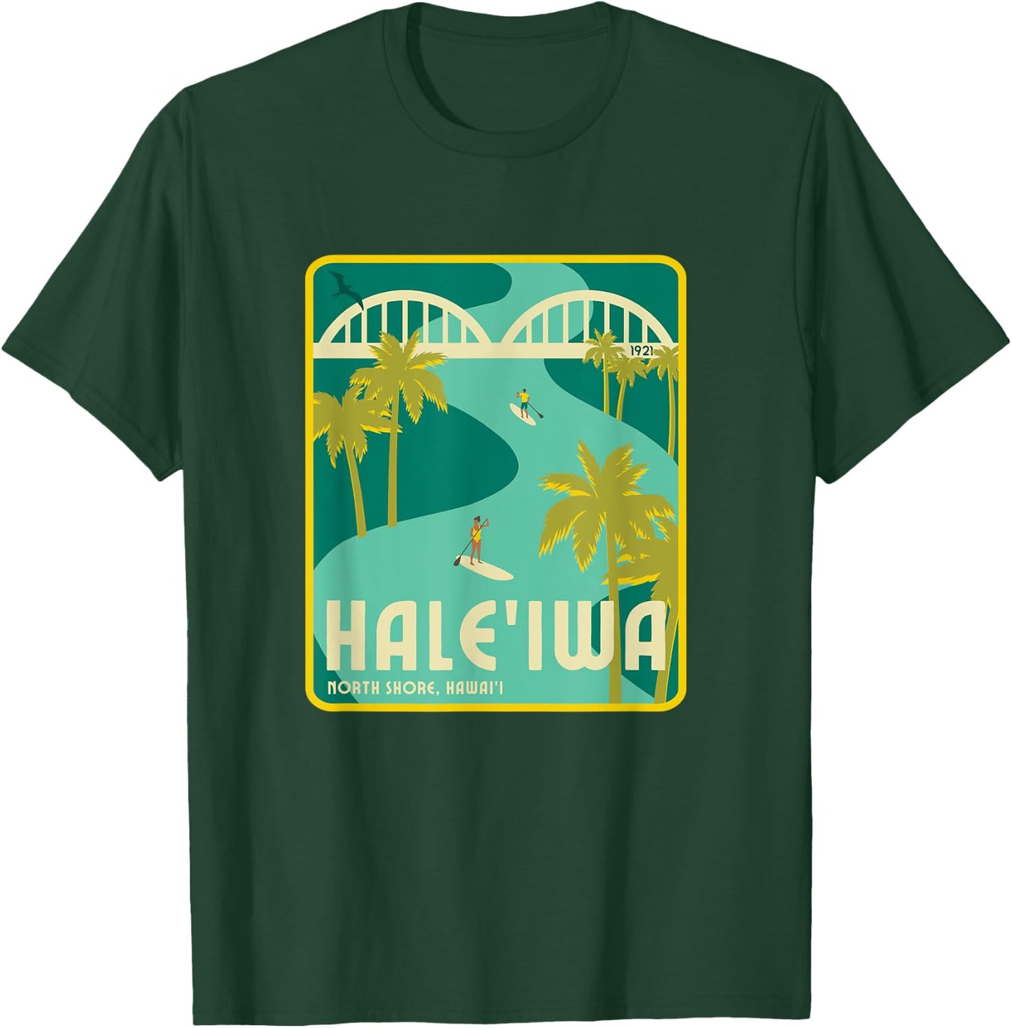 Retro Hale'iwa North Shore Hawaii T-Shirt - T-Shirt | Forest