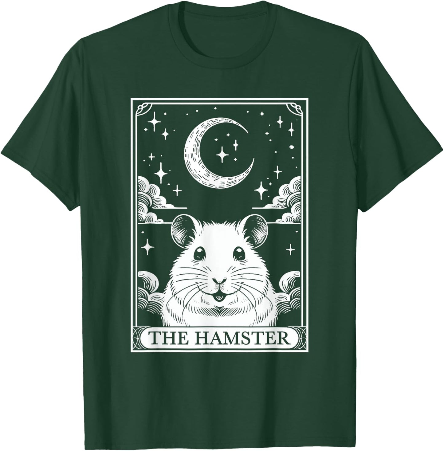 Tarot Card Vintage Crescent Moon Hamster Mom Pet Lovers T-Shirt - T-Shirt | Forest