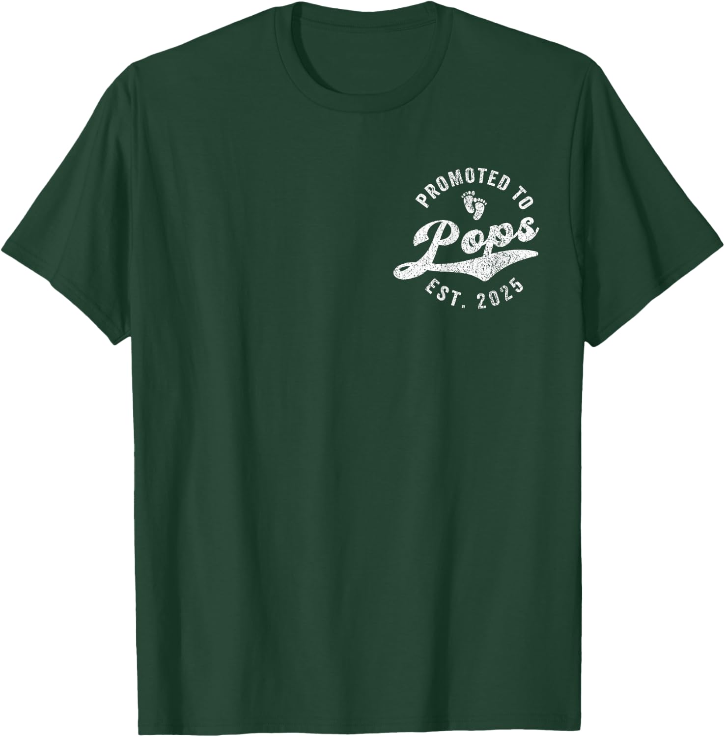 Promoted To Pops Est. 2025 First Time Grandpa T-Shirt - T-Shirt | Forest