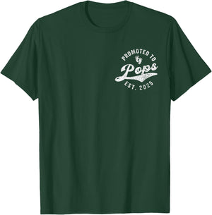 Promoted To Pops Est. 2025 First Time Grandpa T-Shirt - T-Shirt | Forest
