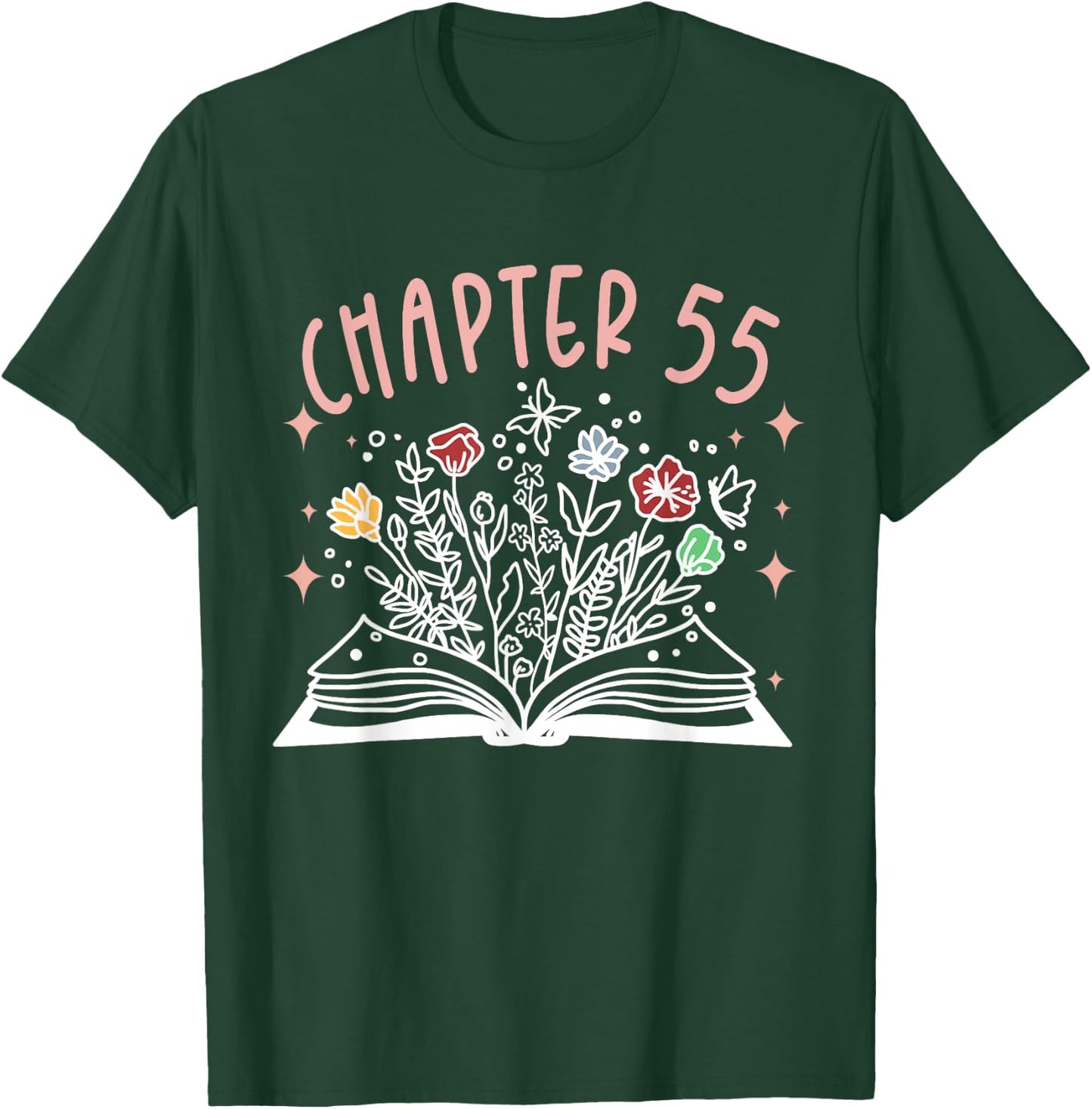 Chapter 55th Birthday Bookworm 55 Years Old For Book Loves T-Shirt - T-Shirt | Forest