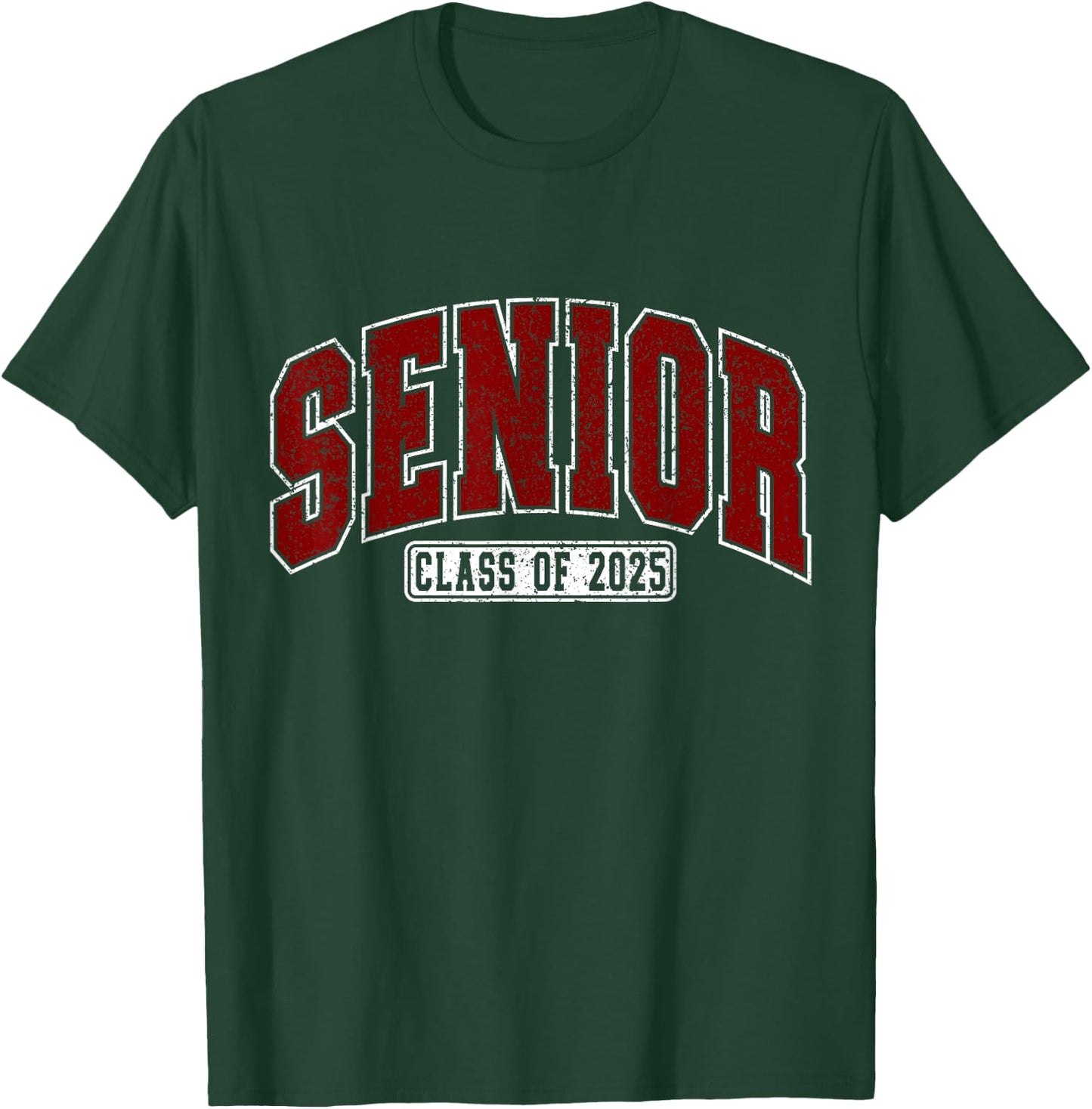 Senior Class of 2025 High School College Grad Retro Maroon T-Shirt - T-Shirt | Forest