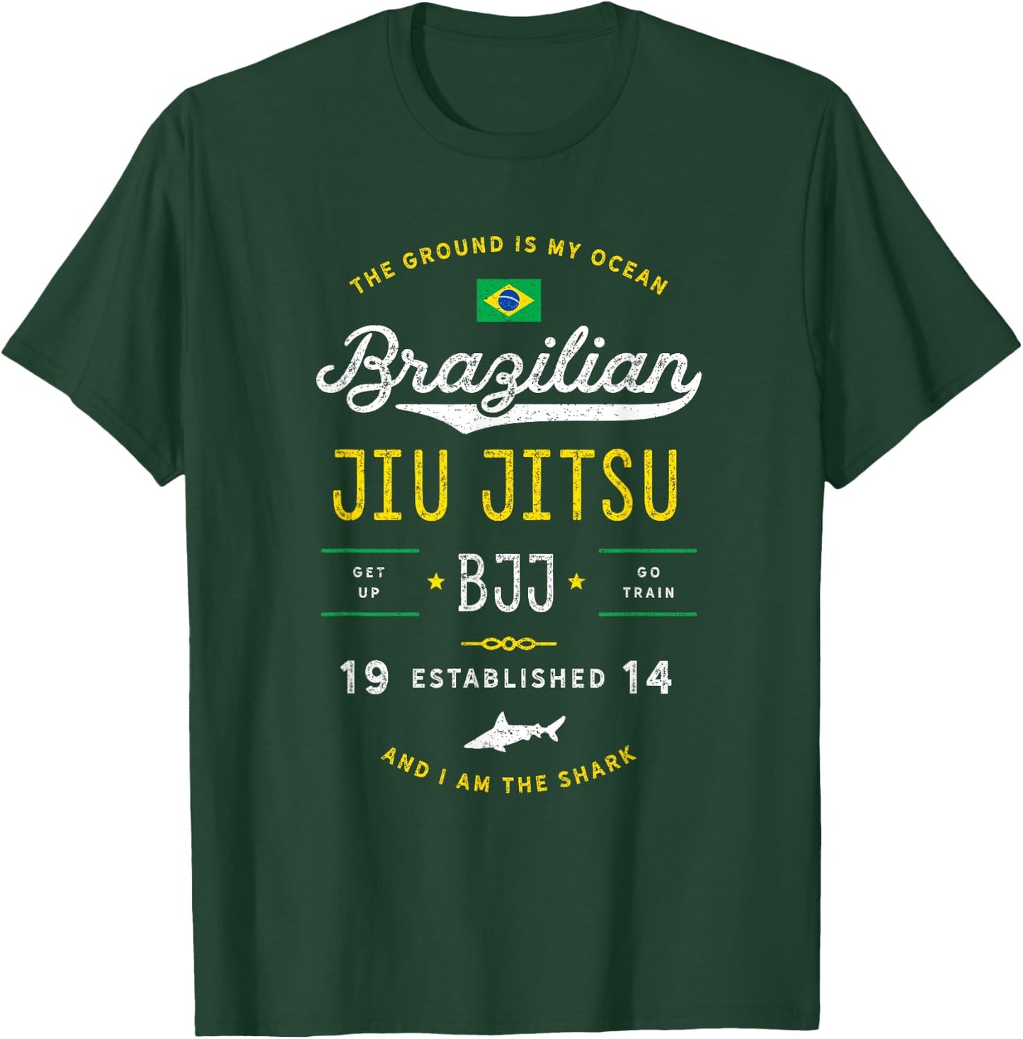 Ocean Shark Jiu Jitsu Shirt for BJJ, Jujitsu Gift T-Shirt - T-Shirt | Forest