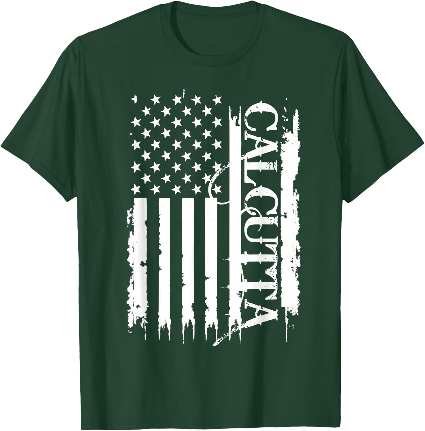 Calcutta United States Distressed w US Flag T-Shirt - T-Shirt | Forest