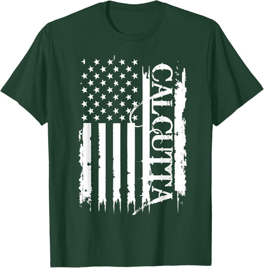 Calcutta United States Distressed w US Flag T-Shirt - T-Shirt | Forest