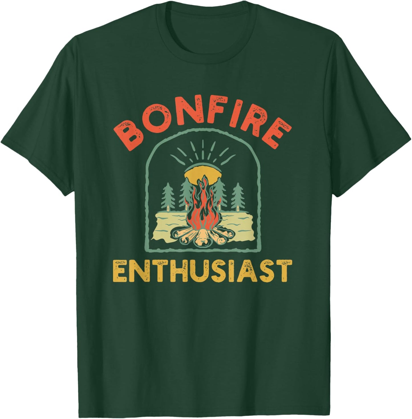 Retro Bonfire Enthusiast Campfire Funny Camping humor T-Shirt - T-Shirt | Forest