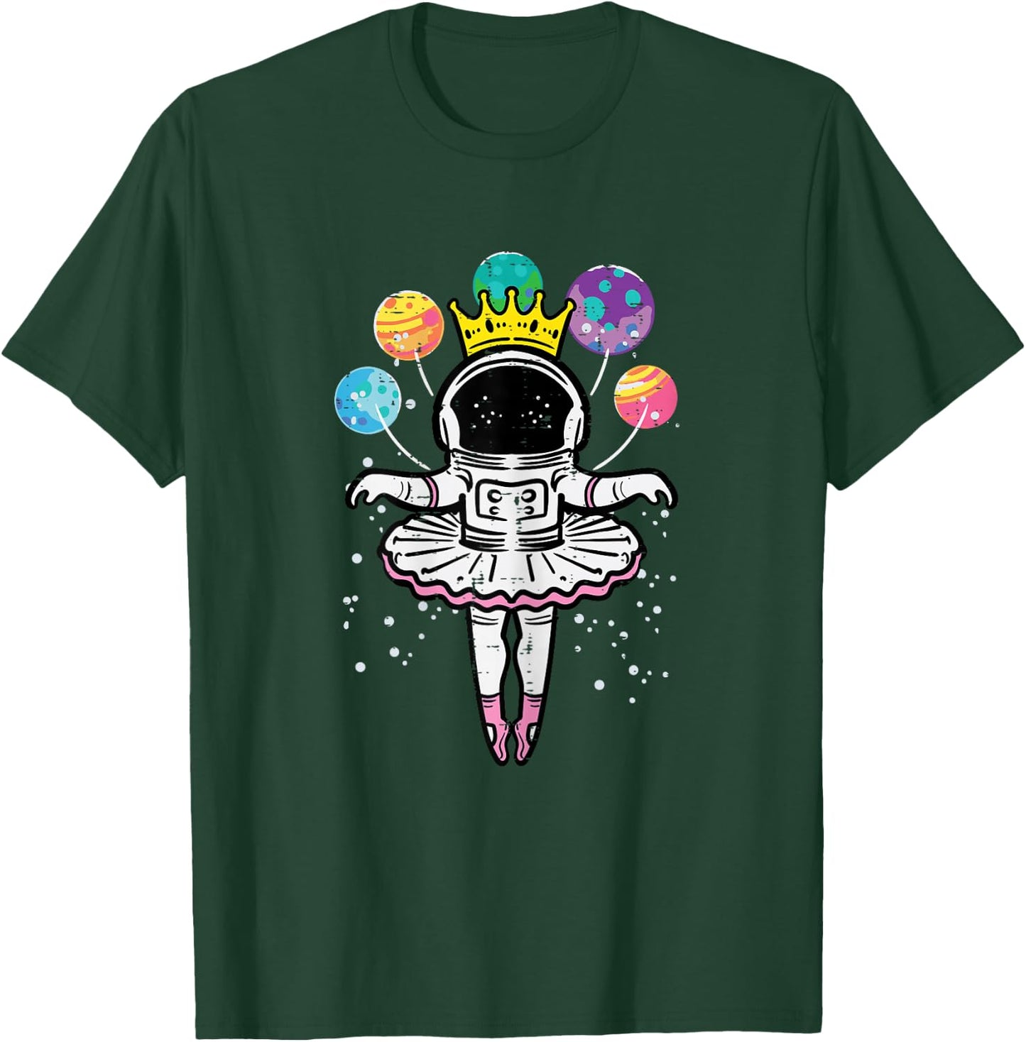 Astronaut Ballerina Space Ballet Women Girls Kids Toddler T-Shirt - T-Shirt | Forest