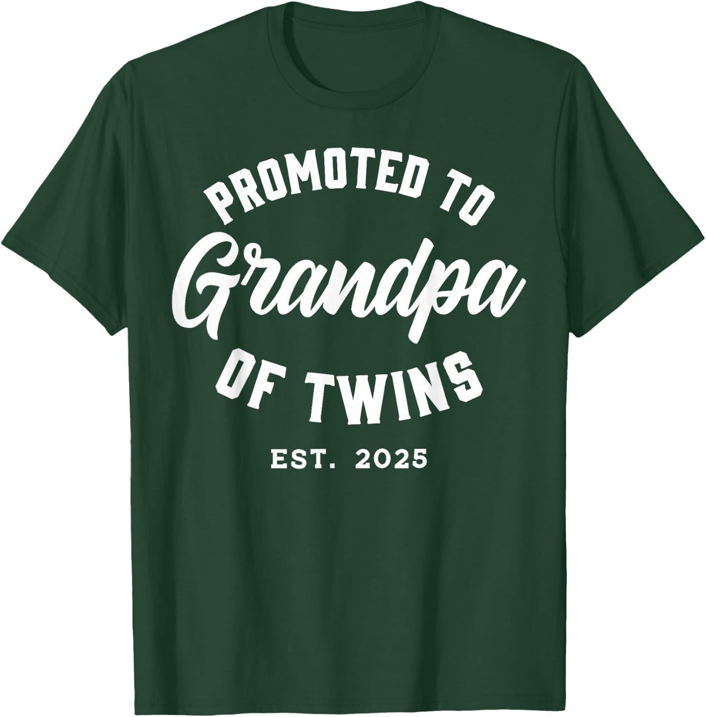 Twins Baby Announcement Family Gifts & Apparel Promoted to Grandma of Twins 2025 Black Classic Fit Short Sleeve Grandmothers Size Small T-Shirt - T-Shirt | Forest