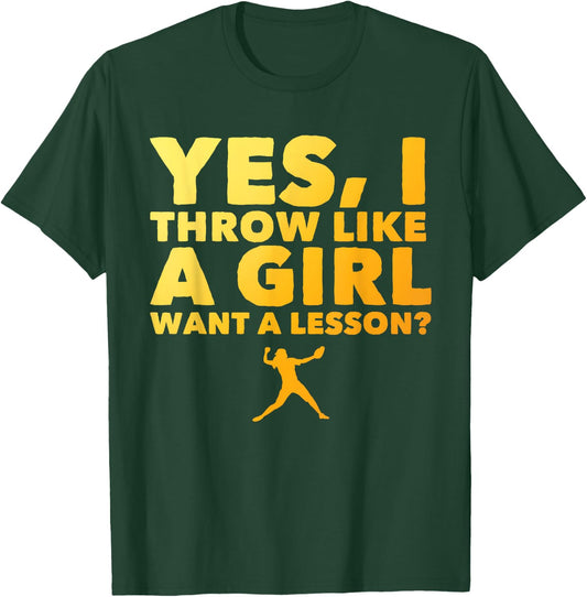 Cool Softball Design Girls Pitcher Softball Player T-Shirt - T-Shirt | Forest