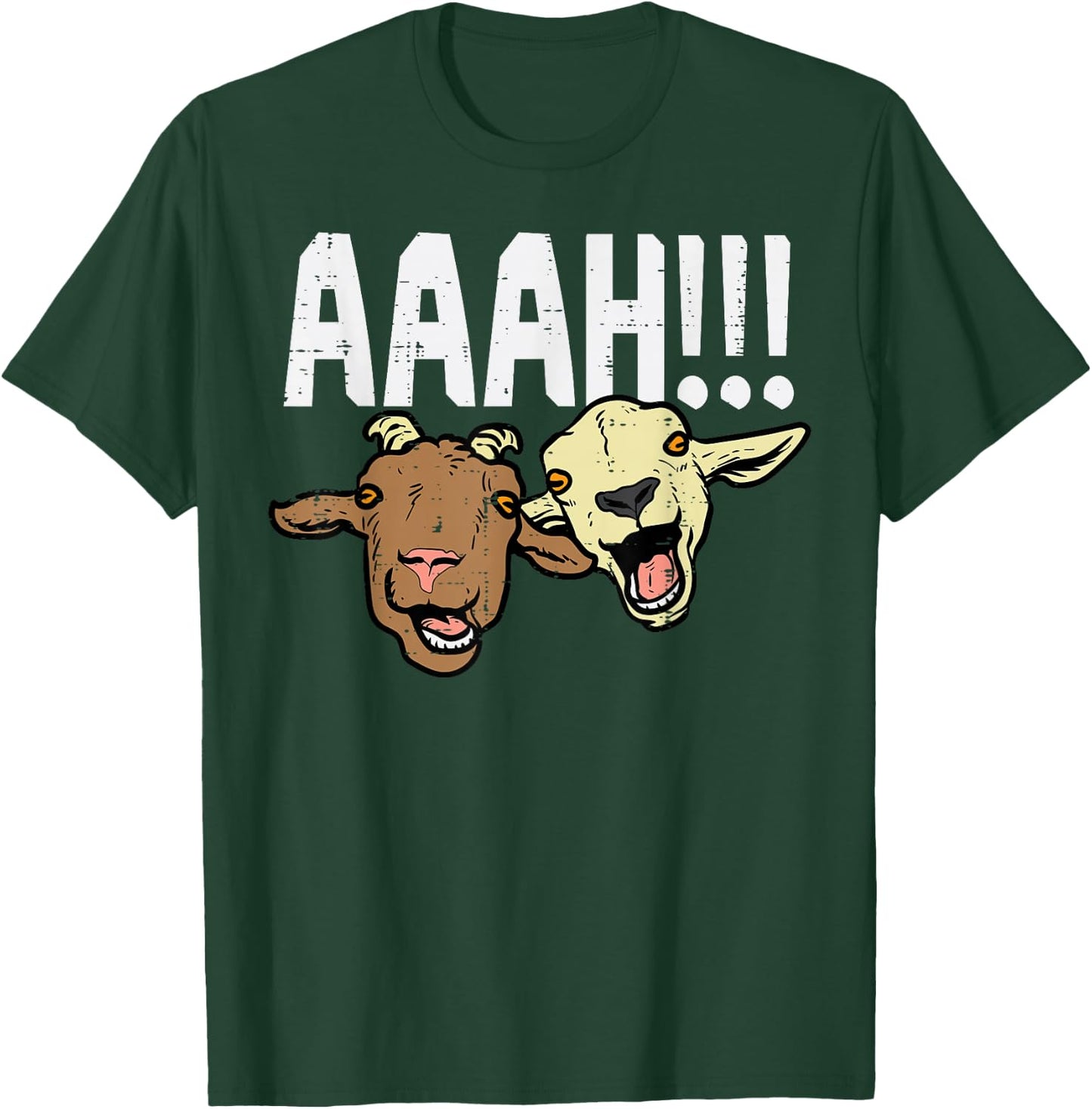 Screaming Goats Aaah Funny Bleat Farm Animal Women Men Kids T-Shirt - T-Shirt | Forest