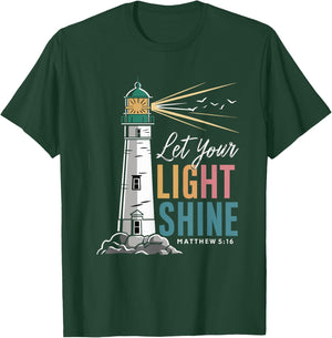 Christianity Jesus Lighthouse-let your light shine T-Shirt - T-Shirt | Forest