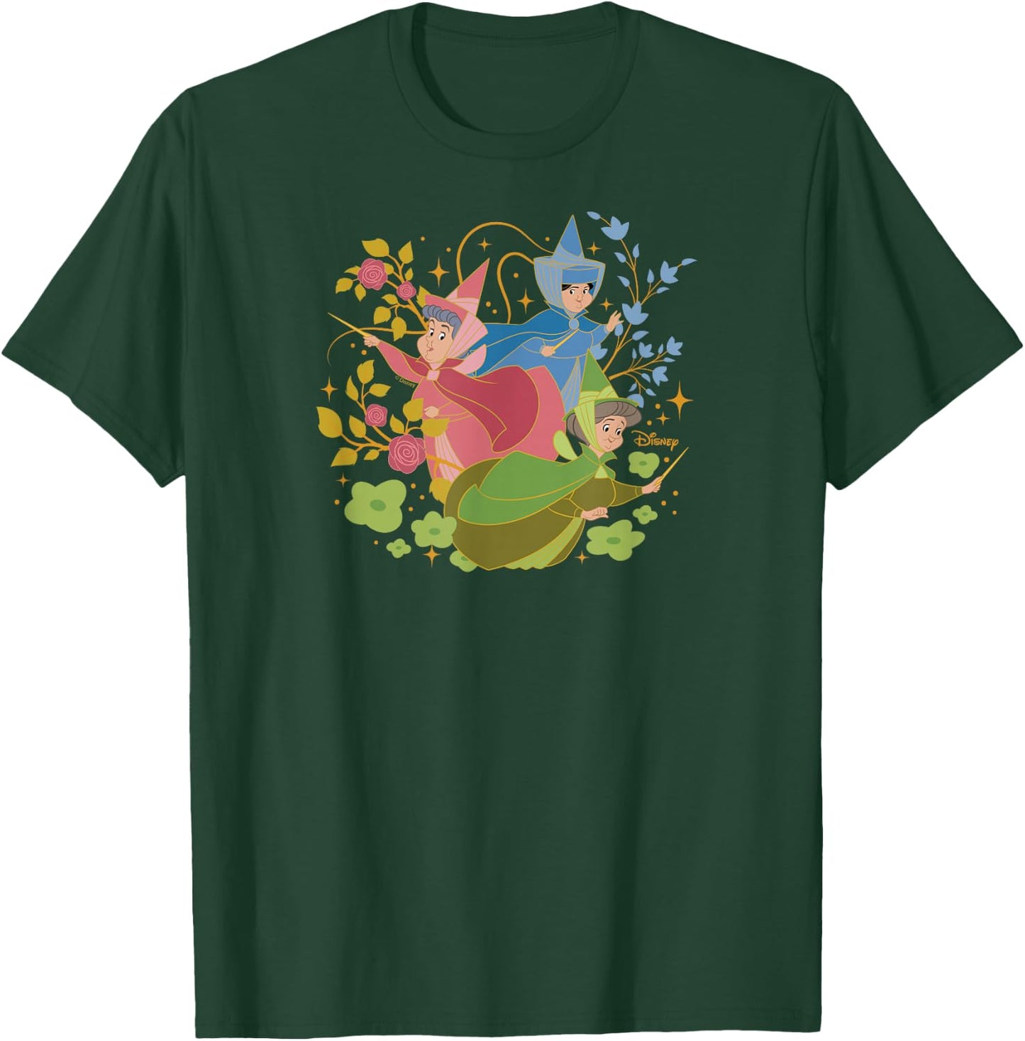 Disney Princess - Sleeping Beauty Flora Fauna Merryweather T-Shirt - T-Shirt | Forest
