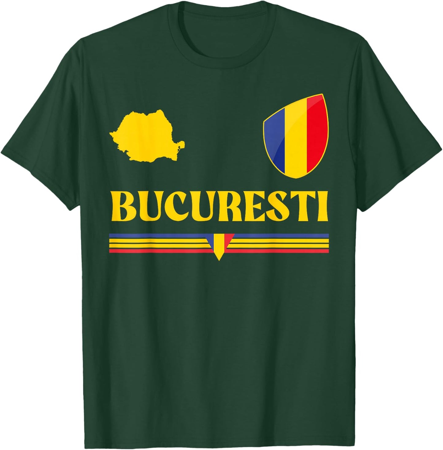 Bucharest Romania Flag, Bucharest Romania, Bucharest T-Shirt - T-Shirt | Forest