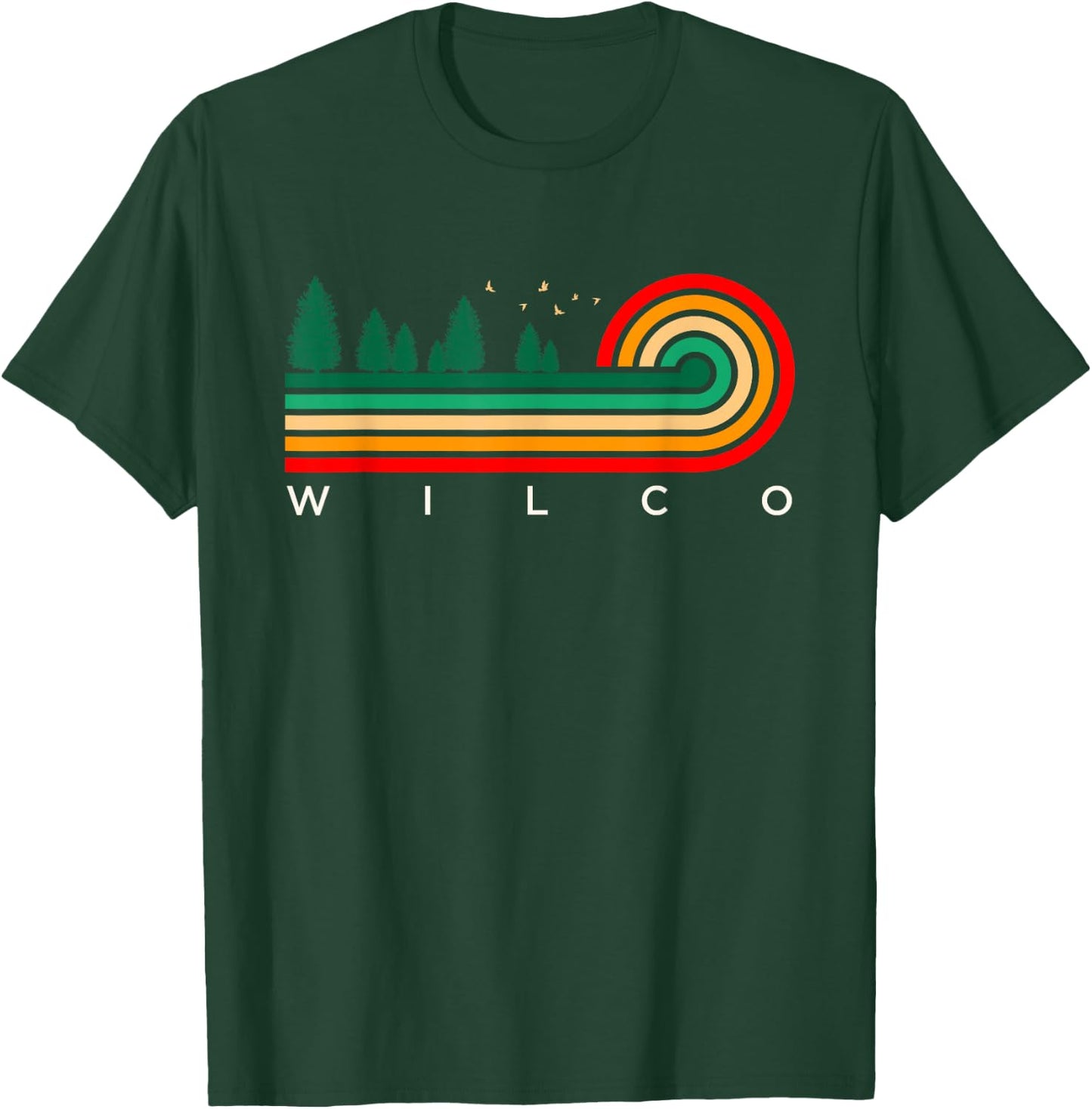 Evergreen Vintage Stripes Wilco, Texas T-Shirt - T-Shirt | Forest