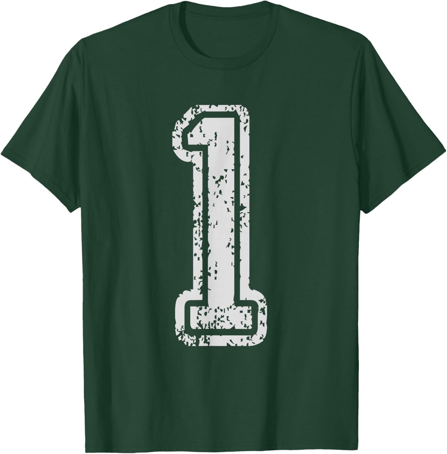 Team Jersey Uniforms Number 1 One School Sports Birthdays T-Shirt - T-Shirt | Forest