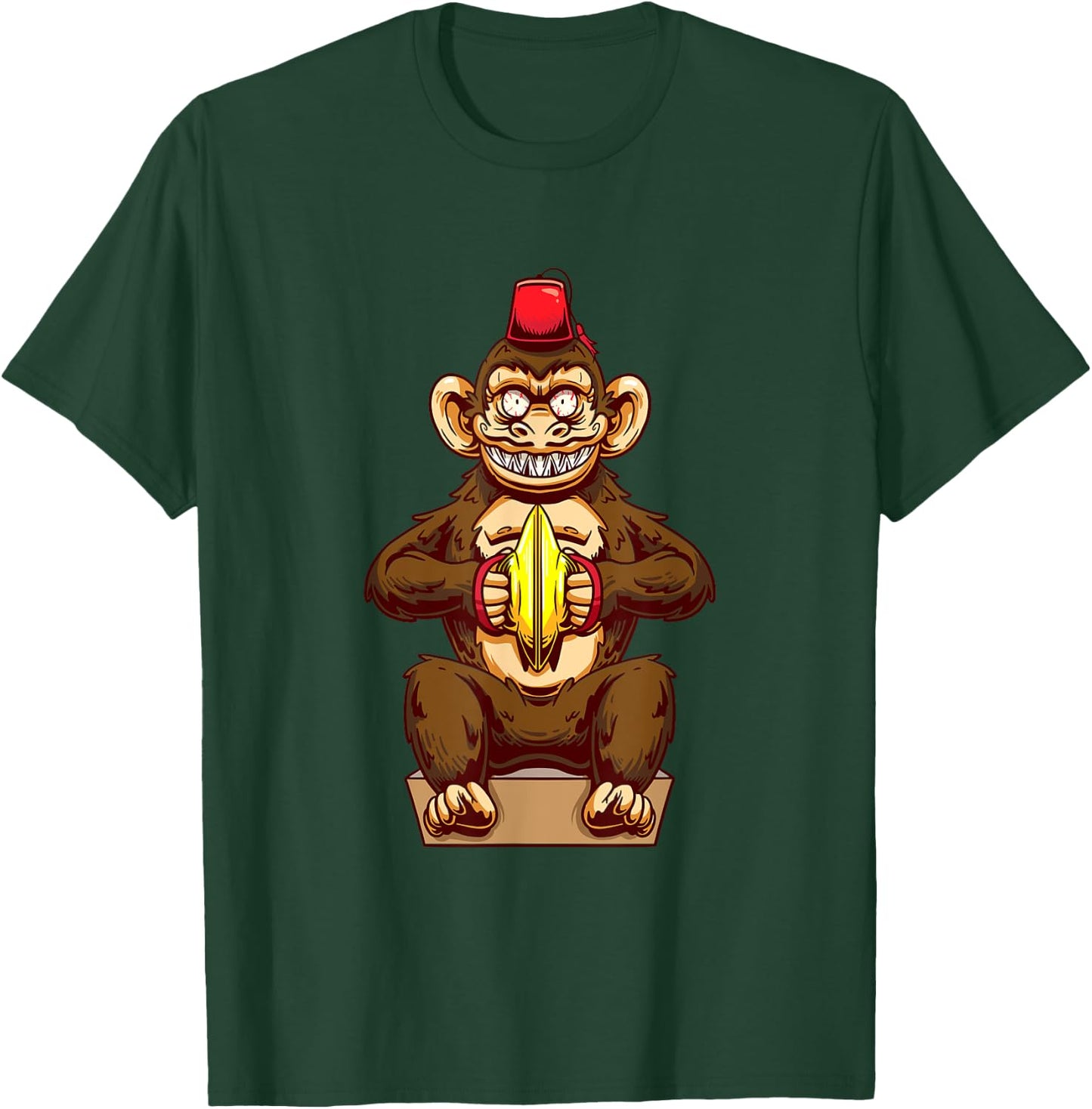 Monkey Playing Cymbals Drummer Ape Musician Marching Band T-Shirt - T-Shirt | Forest