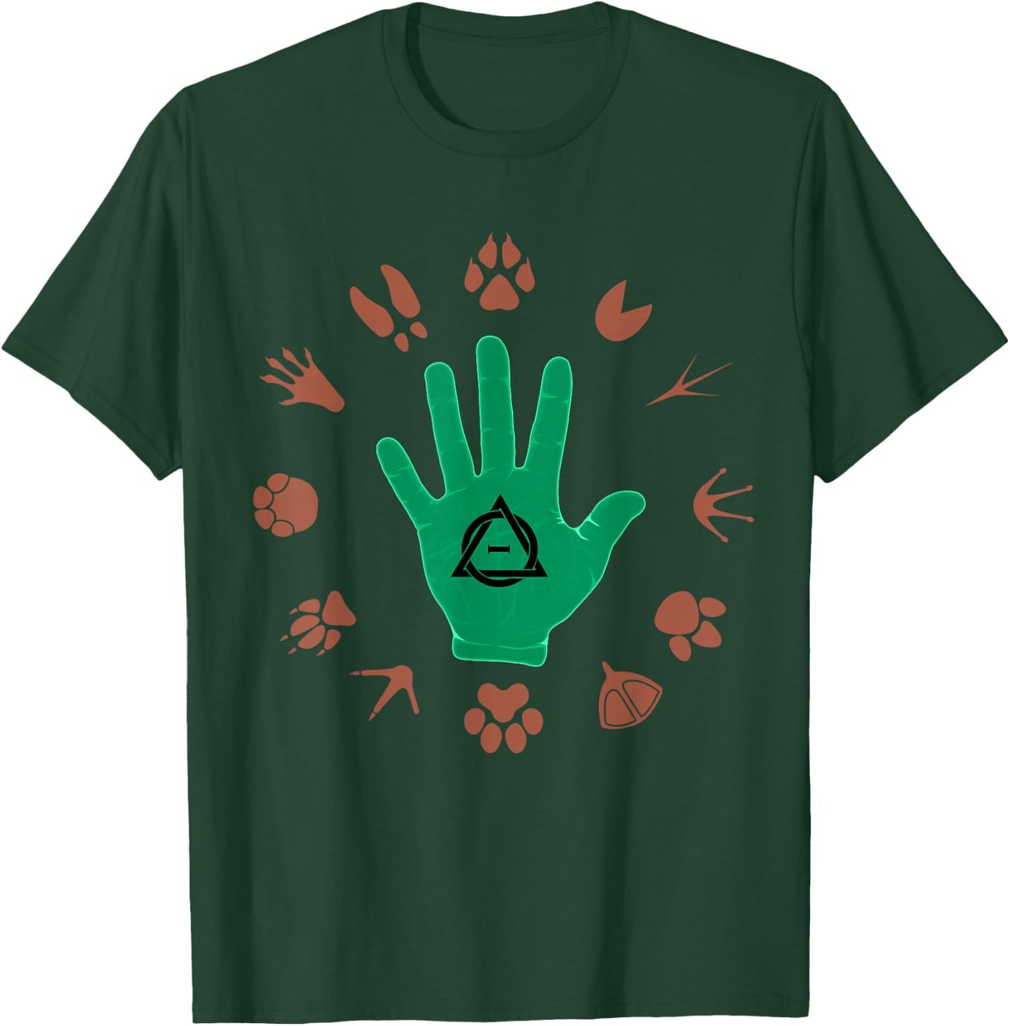 Therian mask animal paws Quadrobics tail Therian sign logo T-Shirt - T-Shirt | Forest