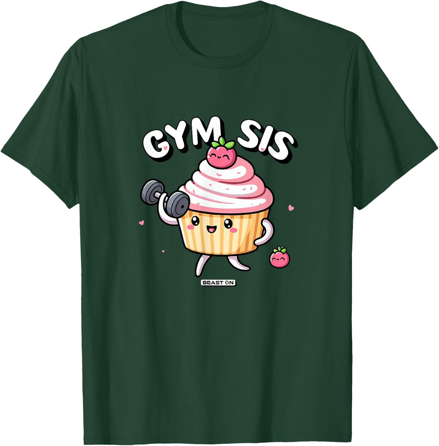 Gym Sis Cupcake Fitness Training Cute Women Gym T-Shirt - T-Shirt | Forest