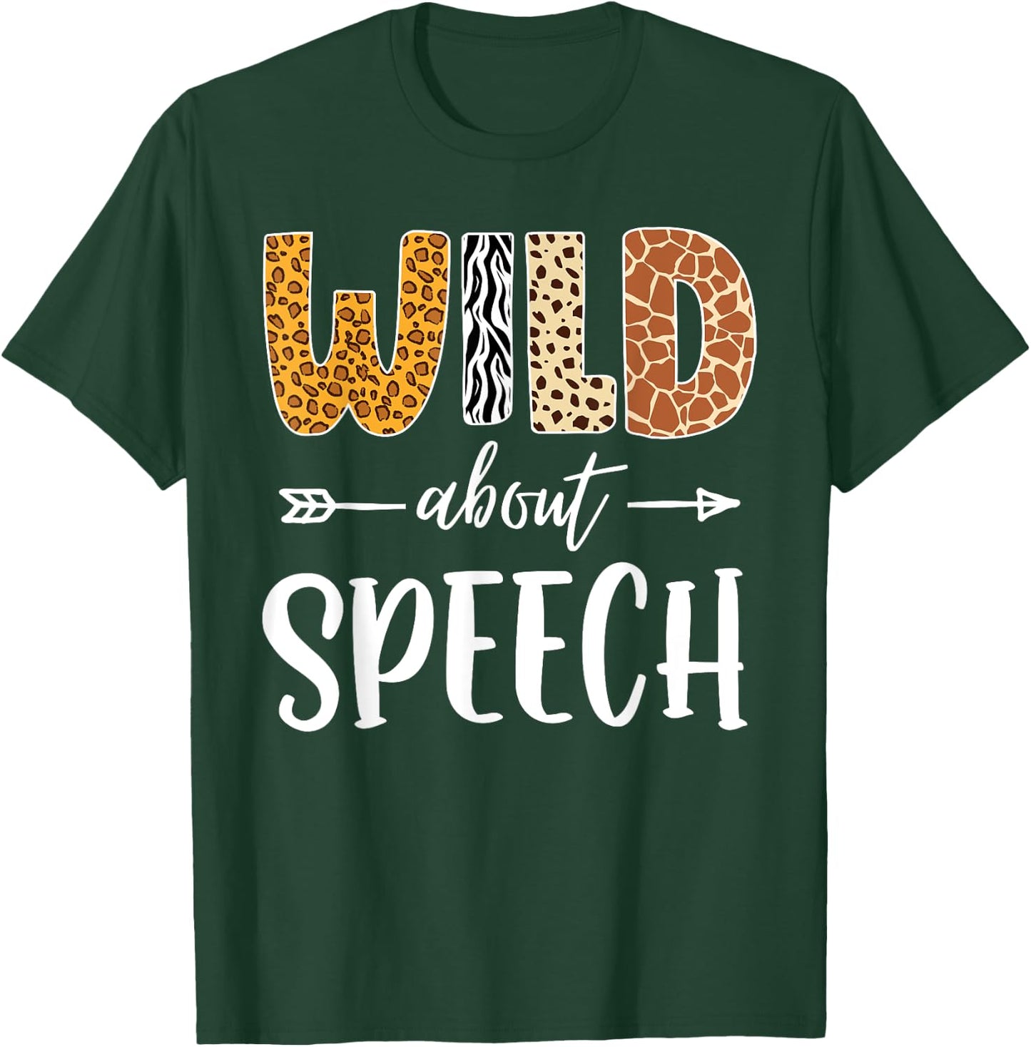 Wild About Speech SLP Leopard Teacher Back to School Kids T-Shirt - T-Shirt | Forest