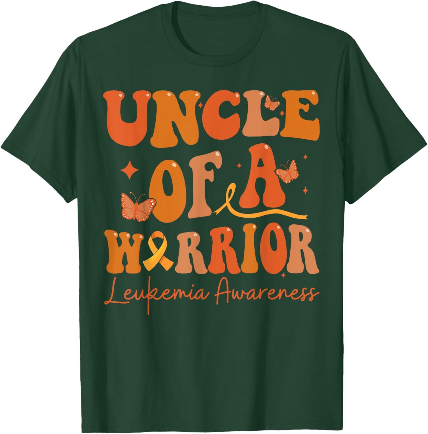 Uncle Of A Warrior Leukemia Awareness Family Matching T-Shirt - T-Shirt | Forest