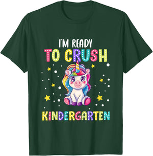 Back To School - Unicorn I'm Ready to Crush Kindergarten T-Shirt - T-Shirt | Forest