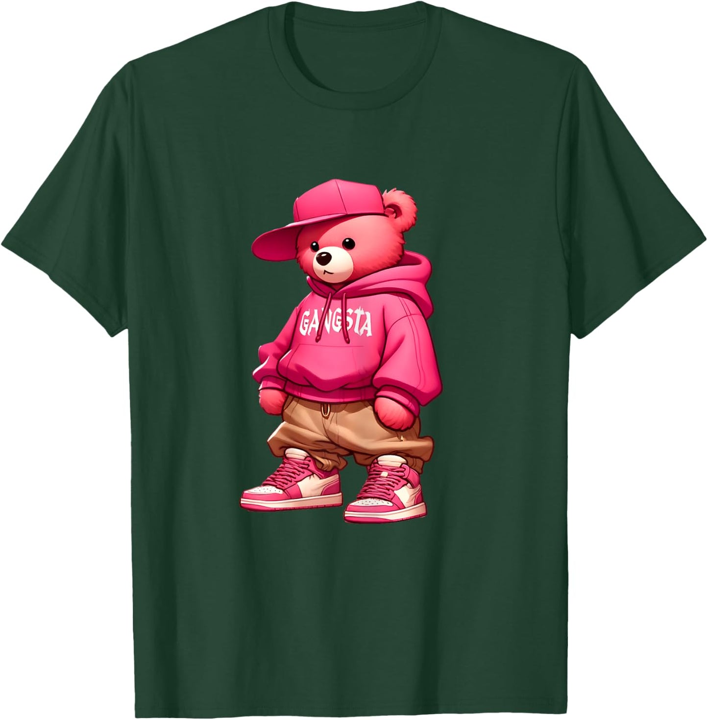 Hip Hop Teddy Bear Women's Girl's T-Shirt - T-Shirt | Forest
