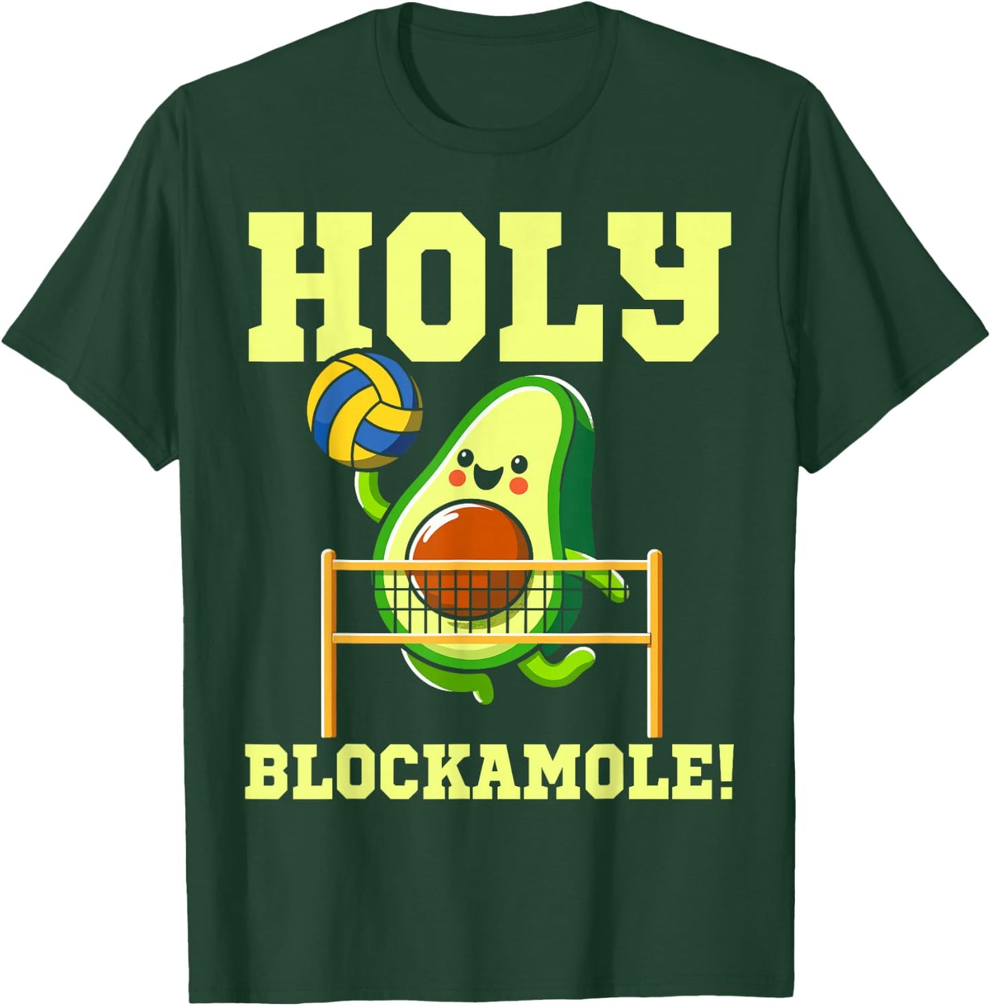 Holy Blockamole volleyball player avocado volleyball funny T-Shirt - T-Shirt | Forest