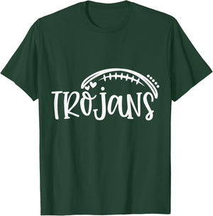 Trojans Pride Football School Spirit Game Day T-Shirt - T-Shirt | Forest