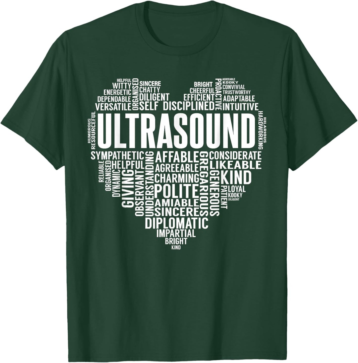 Sonographer Ultrasound Heart Sonography Technician T-Shirt - T-Shirt | Forest
