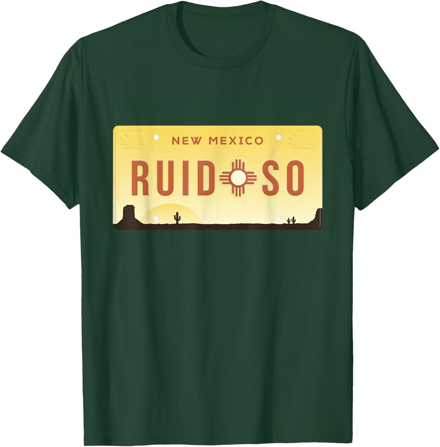 Vintage Ruidoso New Mexico Desert Landscape Zia Sun Symbol T-Shirt - T-Shirt | Forest