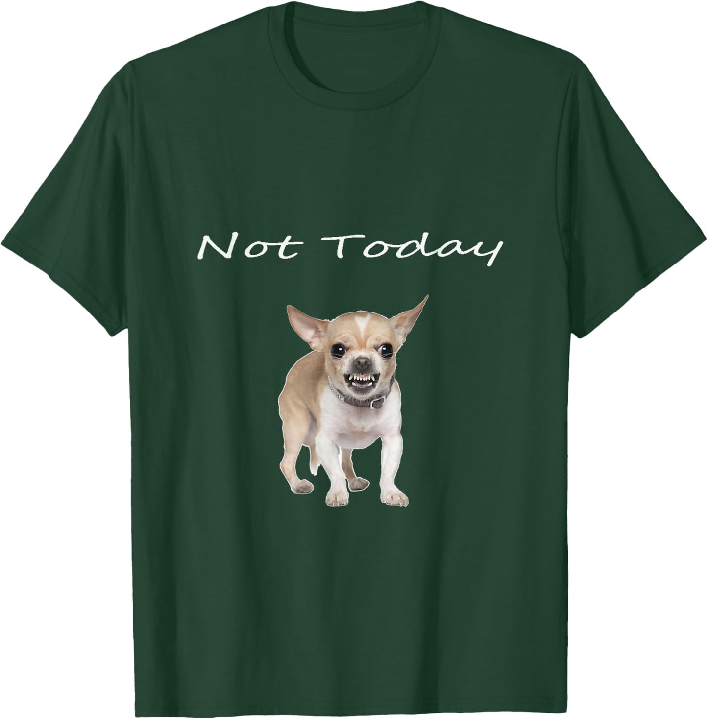 Chihuahua Not Today Snarling Teeth Showing Funny Dog T-Shirt - T-Shirt | Forest